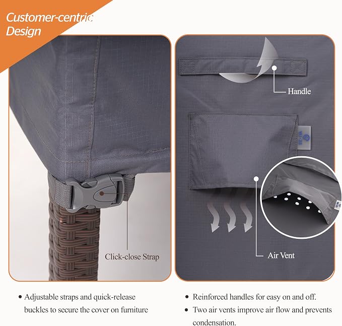 WJ-X3 Ripstop Patio Furniture Cover, Waterproof, UV Resistant, Anti-Fading - Image 6