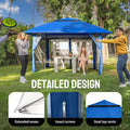 Gazebo Pop Up Canopy 13 x 13 ft with Blue UPF 50+ Fabric