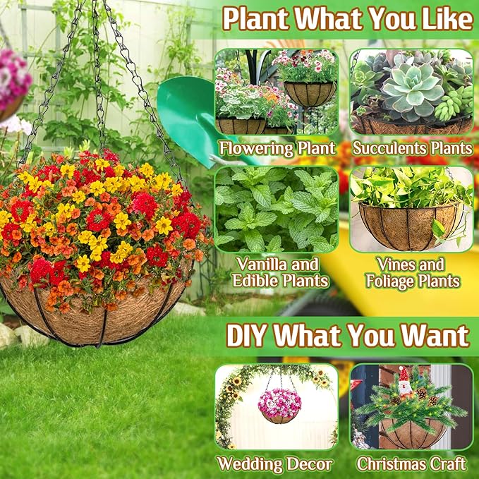 ZeeDix 2 Pack 16 Inch Large Hanging Baskets - Image 4