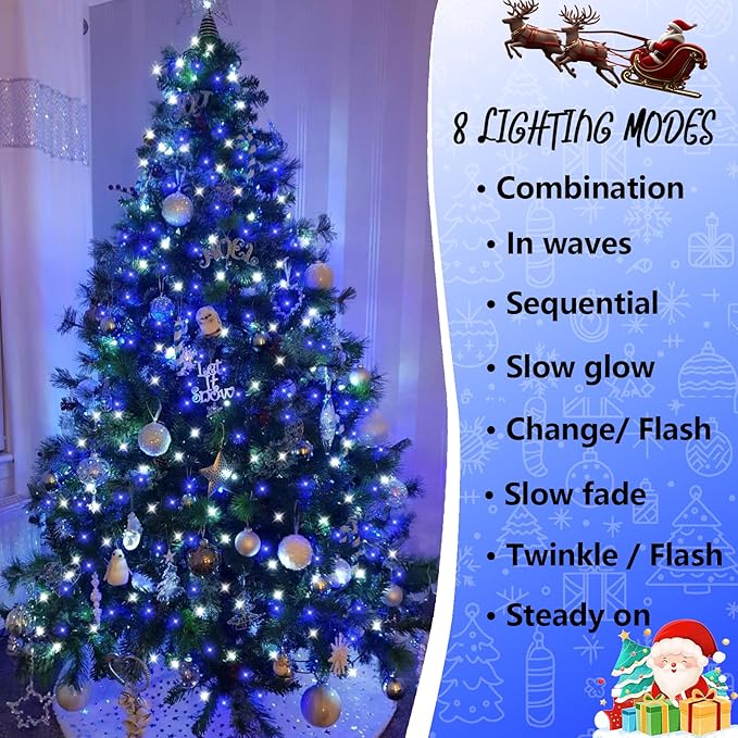 String Lights, 165ft 500 LED Outdoor Waterproof Blue