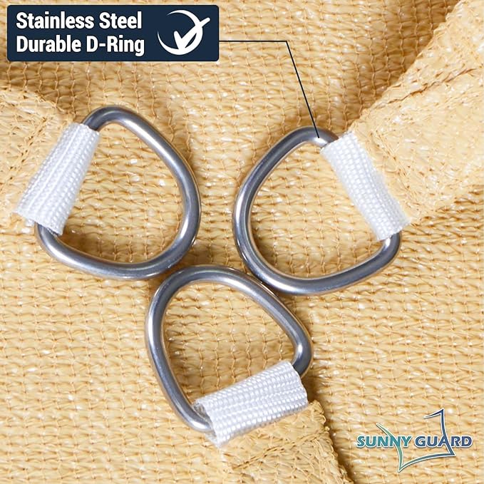 SUNNY GUARD Custom Size 14'x20'x24.4' Triangle Sand UV Block Sunshade - Image 6
