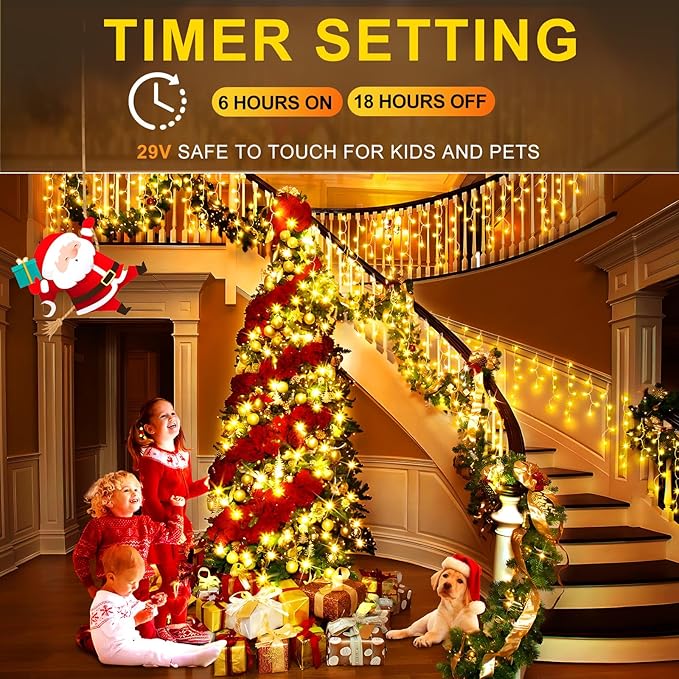 String Lights, 400 LED, 33 ft Outdoor Color Changing Christmas Lights