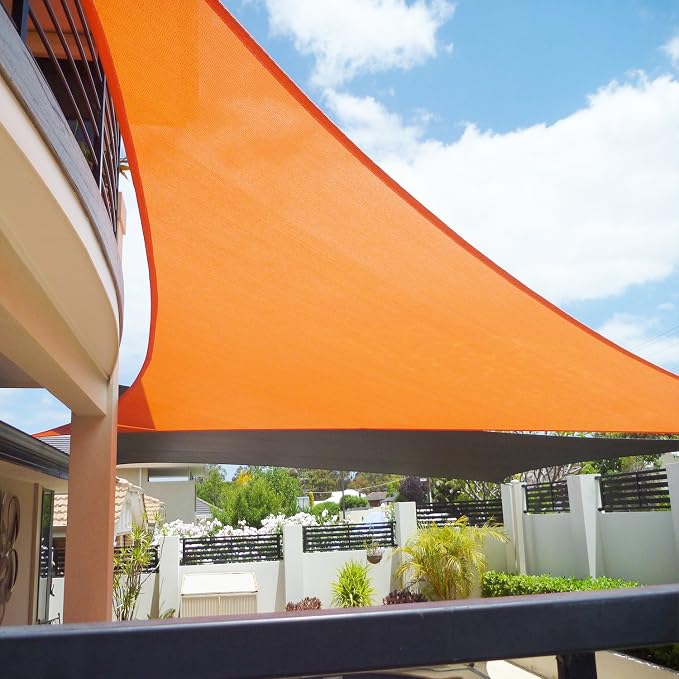 E&K Sunrise 27' x 27' x 27' Sun Shade Sail Triangle Canopy Shade Cover UV Block - Image 8