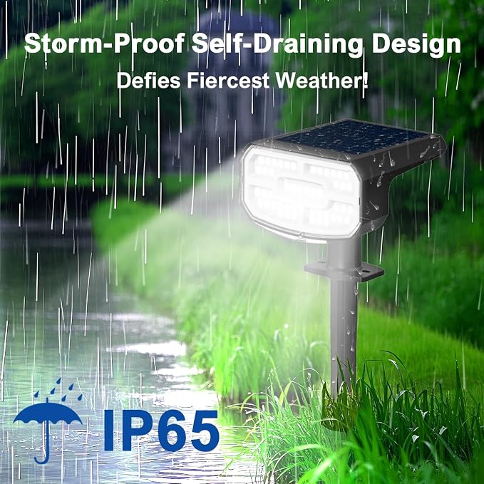 Solar Lights Outdoor Waterproof IP65, Super Bright LED, 6500K 2 Lighting Modes - Image 6