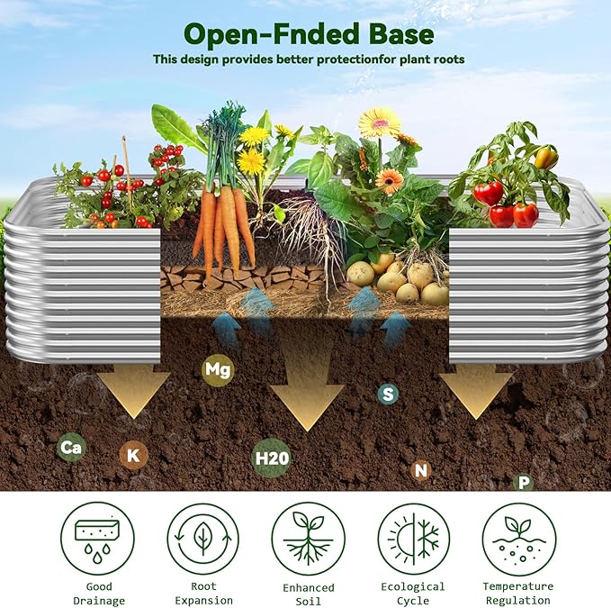 2 Pack Tall 6x3FT Corrugated Galvanized Steel Raised Garden Bed Outdoor - Image 4