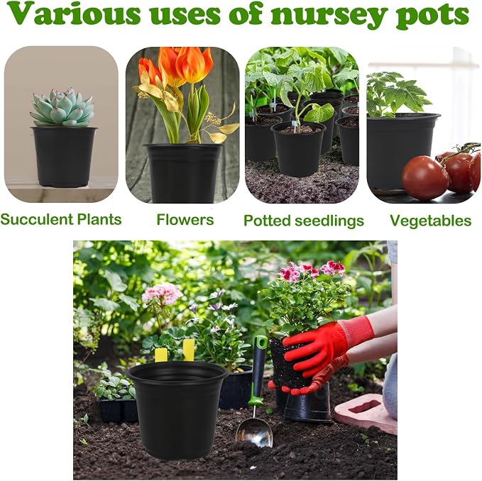100 Packs Nursery Pots, 3 Inches Plastic Nursery Pots - Image 7