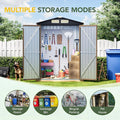 Storage Shed, 5x3 ft Galvanized Steel with Lockable Double Doors, Brown
