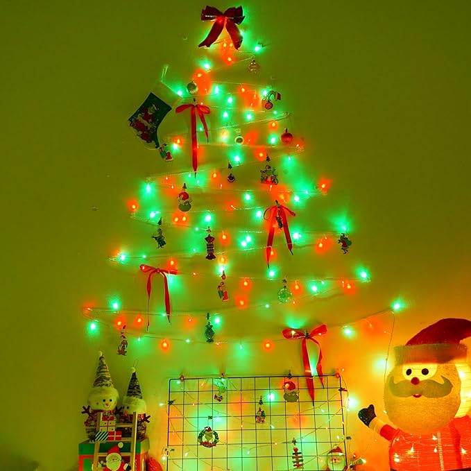 String Lights, 500 LED Red and Green Outdoor Christmas Lights 165ft