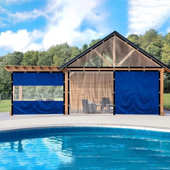 Covers & all Outdoor Clear Panel Curtain, 12 oz Vinyl Outdor Curtains - Image 5