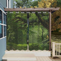 Waterproof Outdoor Curtain Panels, Green Polyester, Set of 2 with Grommets