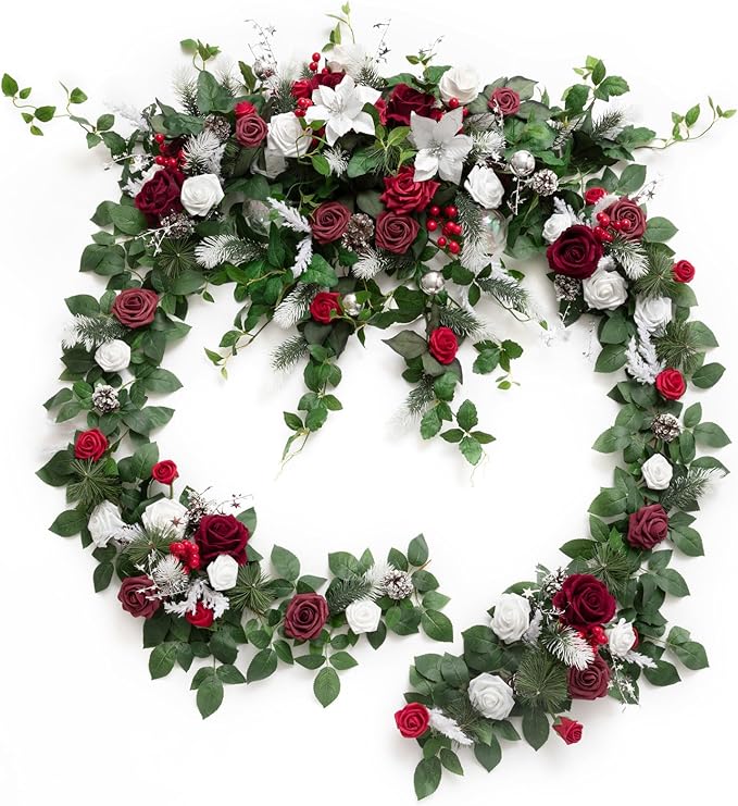 Artificial Flowers Garland, 9 FT Silk Eucalyptus Vine for Wedding Tables