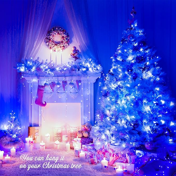 String Lights 600 LED Blue 168 ft Waterproof Indoor/Outdoor