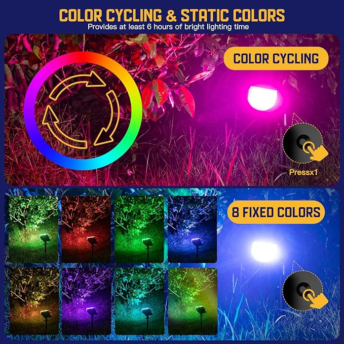 Kyosho Solar Color Spot Lights Outdoor, 9 Lighting Modes Halloween Christmas - Image 2