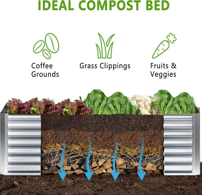8x2x2FT Galvanized Raised Garden Bed, Planter Raised Beds-Metal Garden Box - Image 3