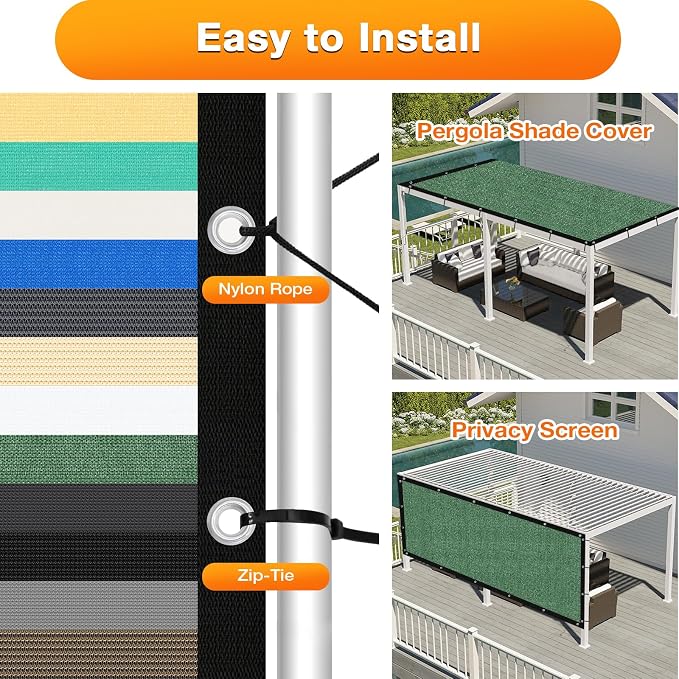 Artpuch Outdoor Pergola Shade Cover 14' X 24' Sun Shade Cloth - Image 5