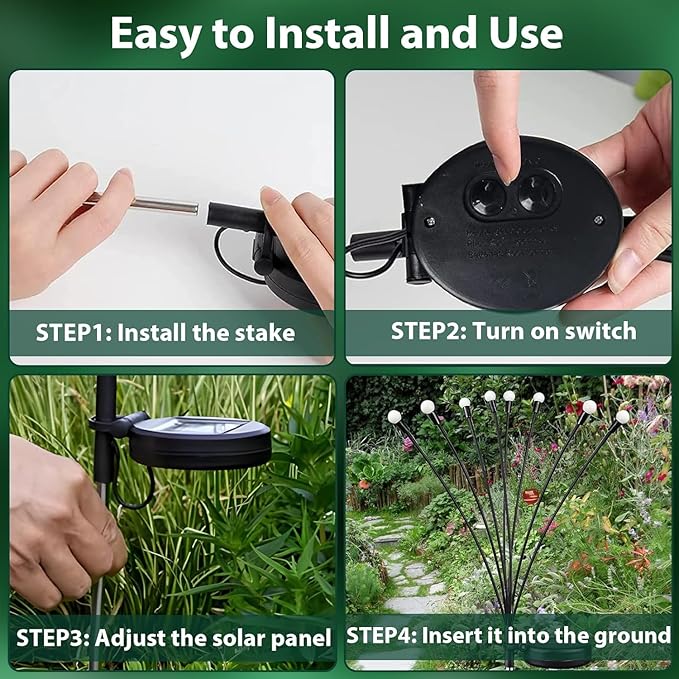 8-Pack Garden Solar Lights, 64 LED Solar Light Outdoor - Image 2