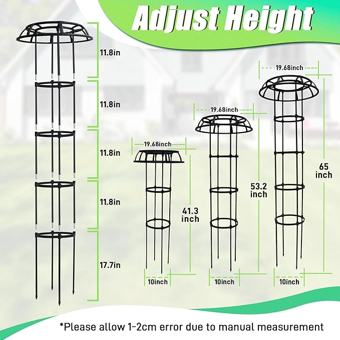Garden Trellis for Climbing Plants Outdoor, 53 Inch Mushroom Top Trellis for - Image 2