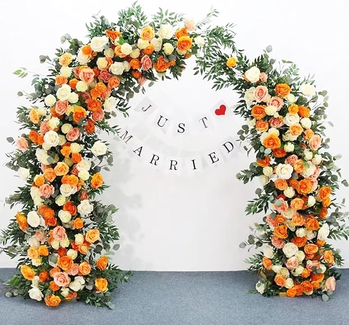 Arbors Metal Wedding Arch Set of 2 White Powder-Coated Backdrop Stands