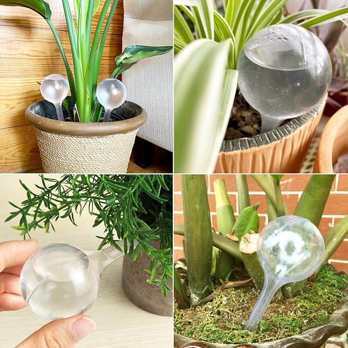 8 Pcs Clear Plant Watering Globes, Plastic Self Watering Bulbs Ball, Garden - Image 7