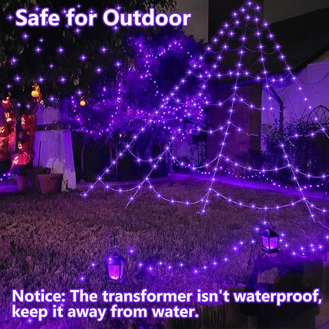 String Lights 500 LED, 165ft Purple Outdoor Halloween Decor