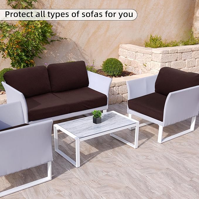 Sofa Covers for Patio Cushions, Stretch Polyester Spandex, 4-14 Piece Set