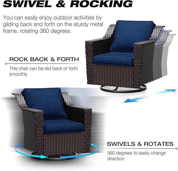 Joyside Wicker Patio Furniture Sets, 4 Pieces Upgraded Large Size Outdoor - Image 3