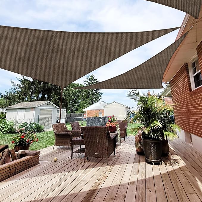 Patio Paradise 14' x 14' x 14' Sun Shade Sail Triangle Canopy Shade Cloth by Patio