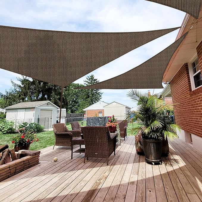 Patio Paradise 18' x 18' x 17'10" Sun Shade Sail Triangle Canopy, Permeable by Patio
