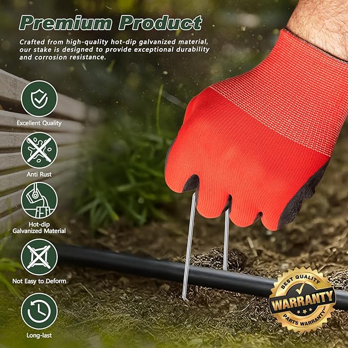 FEED GARDEN 4 Inch 200 Pack Hot-dip Galvanized Landscape Staples 11 Gauge - Image 2
