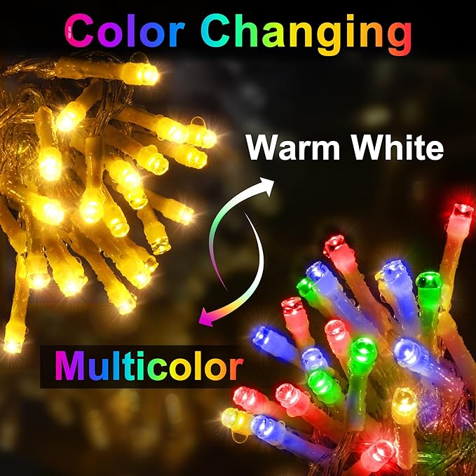 String Lights, 400 LED, 33 ft Outdoor Color Changing Christmas Lights