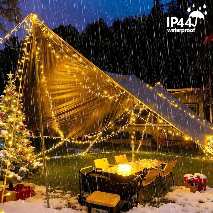 String Lights 500 LED, 165 ft Warm White, IP44 Waterproof Outdoor