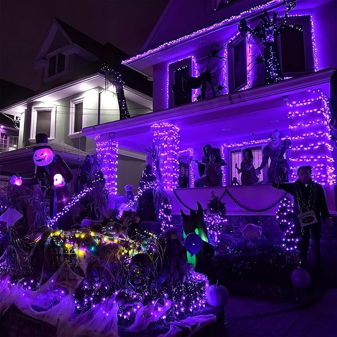 String Lights 165 ft, 500 LED, Purple, Waterproof for Outdoor Use