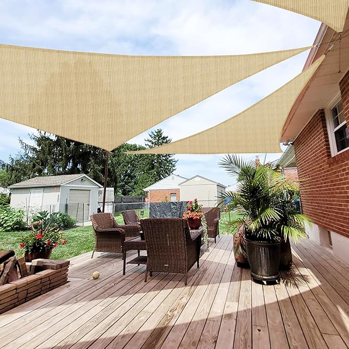 Patio Paradise 18' x 18' x 18' Sun Shade Sail Triangle Canopy Shade Cloth by Patio