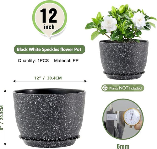 12 inch Big Plant Pots, Plastic Planters - Image 2