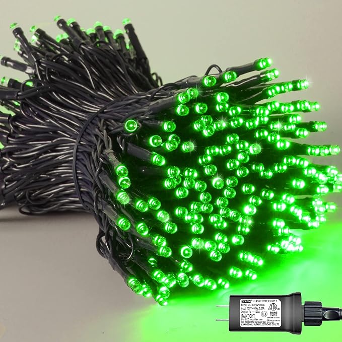 String Lights 200 LED Green 66 ft Waterproof for Outdoor Use