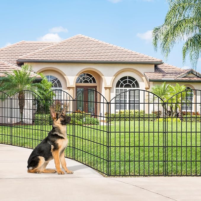 Metal Garden Fence 42in x 23.3ft, 10 Panels + 11 Stakes Dog Fence Border Fence - Image 2