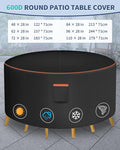 Furniture Set Cover, 48-Inch Round Waterproof Oxford Black