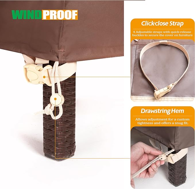 F&J Outdoors Patio Furniture Cover, Waterproof UV Resistant - Image 6