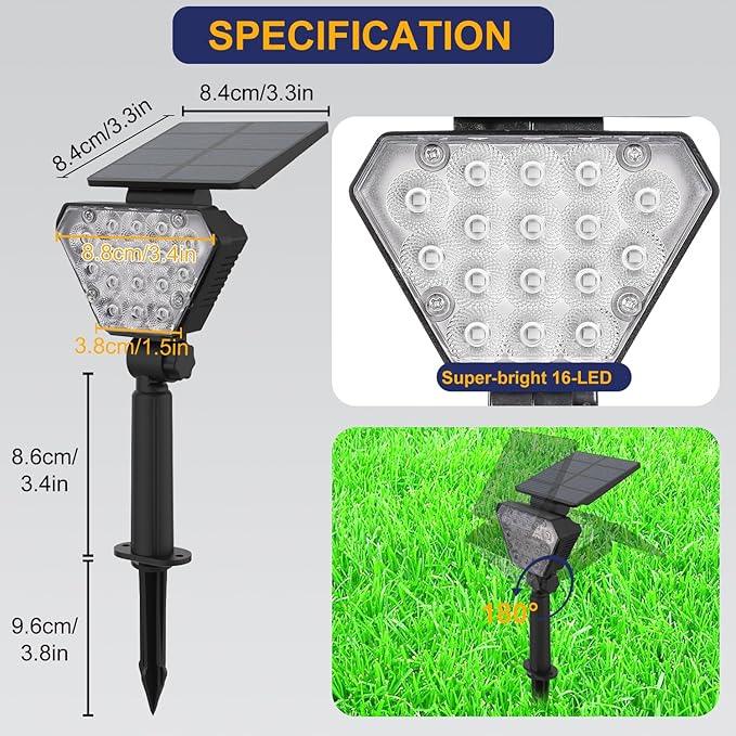 T-SUN Solar Spotlights Outdoor, Color Changing Landscape Lights, Halloween - Image 7