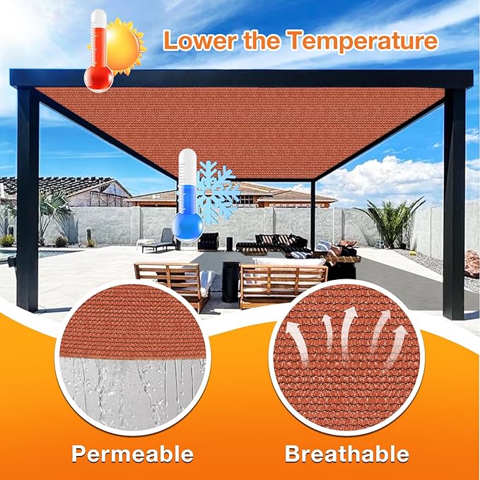 Artpuch 90% Sun Shade Cloth, 7 x 16 FT Pergola Shade Cover Canopy - Image 4