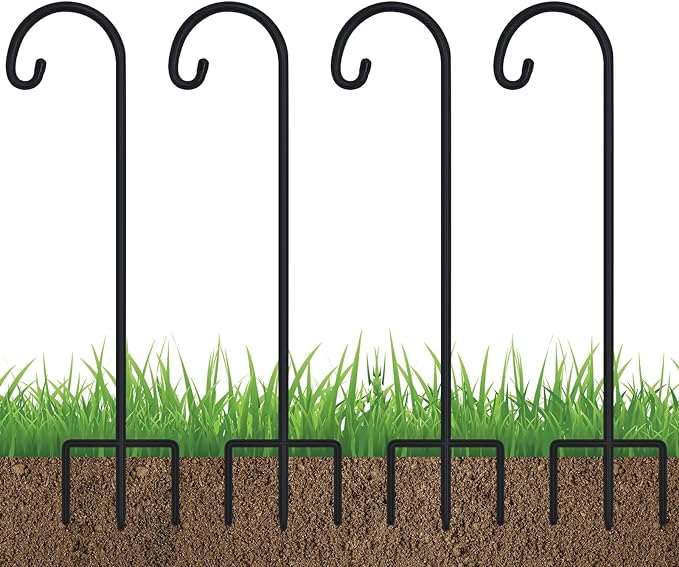 FEED GARDEN Adjustable 32 Inch Shepherd Hooks Thick Rust Resistant Steel by FEEDGARDEN