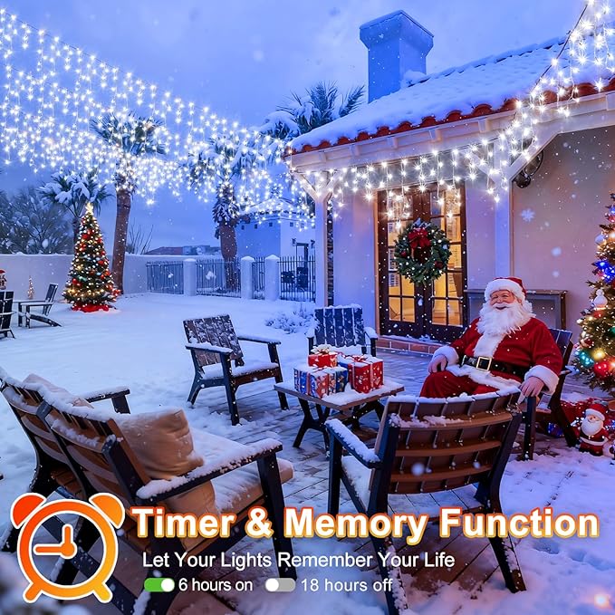 String Lights 400 LED 33 ft Cool White, Outdoor Use
