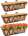 Riare 3 Pack 24 Inch Metal Railing Planter Window Box by Riare