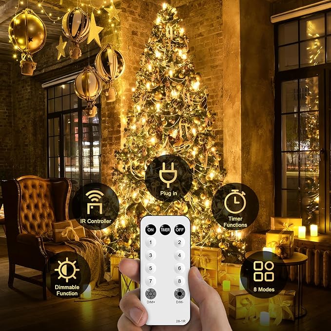 String Lights 1200 LED Warm White 315 FT with Remote and Timer