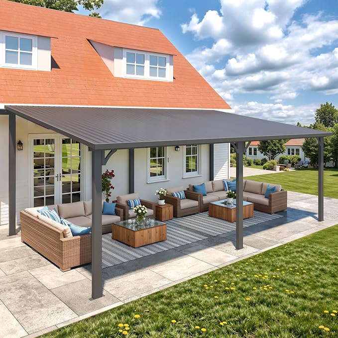 AECOJOY 20' x 12' Outdoor Gazebo Hardtop Pergola - Image 6