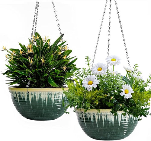 12 inch Large Hanging Planters for Indoor Outdoor Plants, Hanging Baskets for by LesOasis