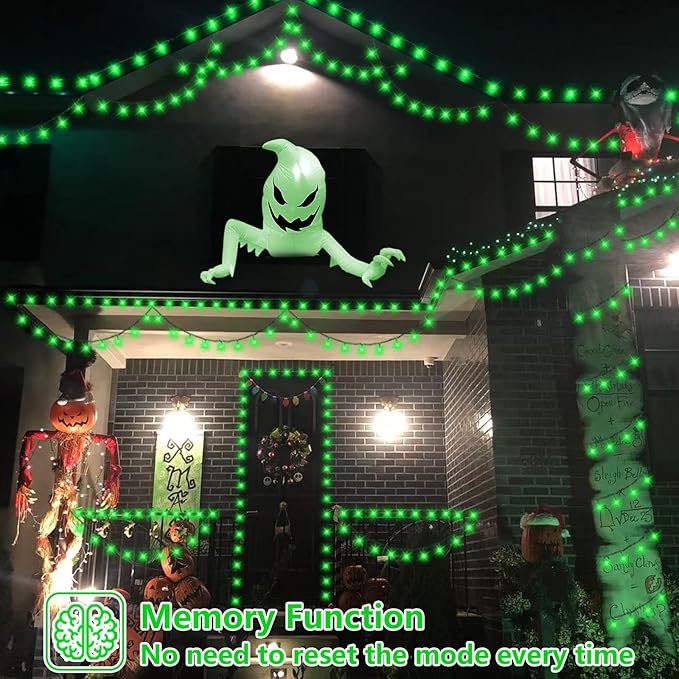 String Lights, 500 LEDs on 165ft, IP44 Waterproof, Green