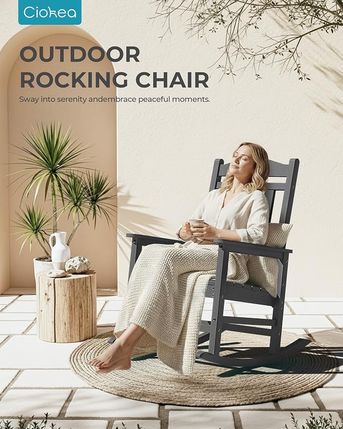 Ciokea Oversized Outdoor Rocking Chairs Set of 4, 380lbs Heavy-Duty Large Patio - Image 8
