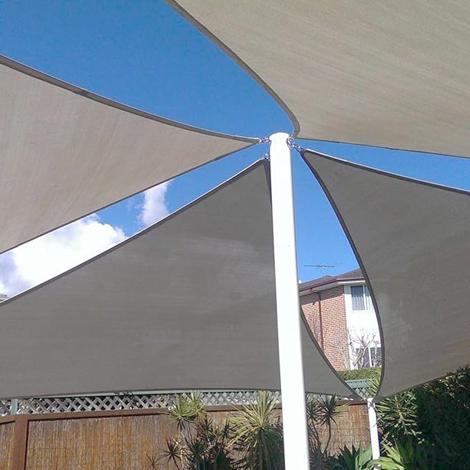 E&K Sunrise 28' x 28' x 28' Sun Shade Sail Triangle Canopy Shade Cover UV Block - Image 8