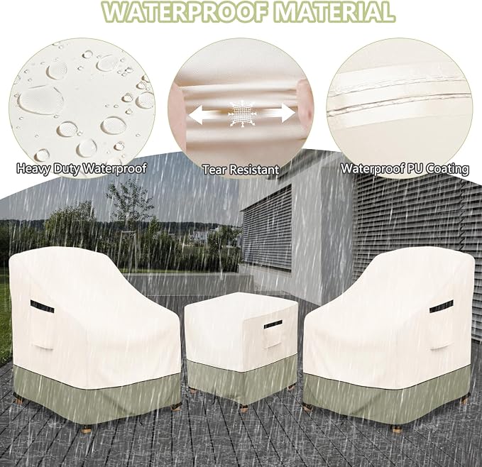 Furniture Set Covers 3-Piece Bistro Set Waterproof 600D Oxford